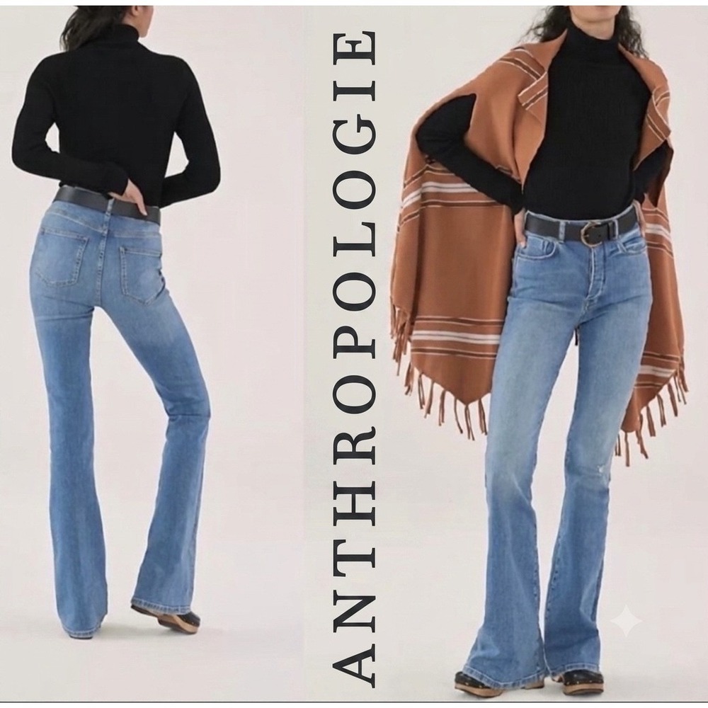 Anthropologie Pilcro Letterpress The Icon Flare Denim Jeans $148 High Rise NWT